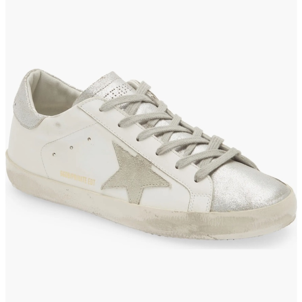 Golden Goose Women’s Super Star Classic size 36. White Ivory and Silver. EUC